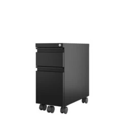 Hirsh 20-inch Deep Mobile Zip Pedestal 2-Drawer Box/File With Full Width Pull, Black - Black - Legal -Felloweis Store d87ec874 a5ea 4dbf 9a43 2daa03a04ec4