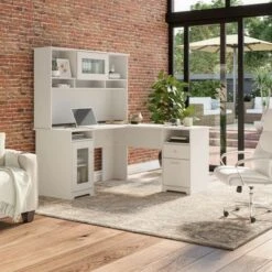 Cabot 60W L-Shaped Desk With Hutch And Storage By Bush Furniture - Heather Gray 36 Cabot 60W L-Shaped Desk With Hutch And Storage By Bush Furniture - Heather Gray -Felloweis Store d96e21b8 240f 46da be58 17bb6ab929b0