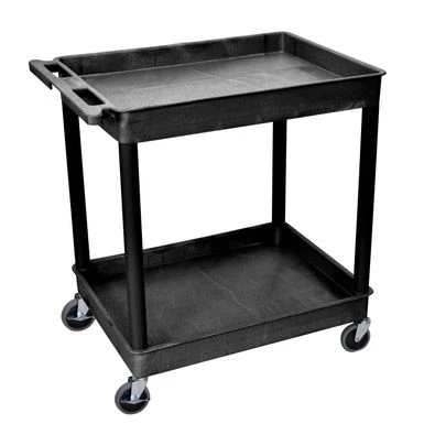 Luxor Black Large 3-Tub Utility Cart - Black 1 Luxor Black Large 3-Tub Utility Cart - Black