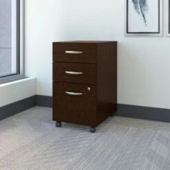 Series C 3 Drawer Mobile File Cabinet By Bush Business Furniture - Mocha Cherry