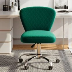 Corvus Velvet Armless Adjustable Swivel Home Office Chair - Grey -Felloweis Store dc87041d e02f 4a57 9961 6b125e92fd93