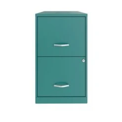 Space Solutions 18in. 2 Drawer Metal File Cabinet, Teal - Silver - Letter 23 Space Solutions 18in. 2 Drawer Metal File Cabinet, Teal - Silver - Letter -Felloweis Store dd184f27 c03e 42ba bb78 52f02308a1b3