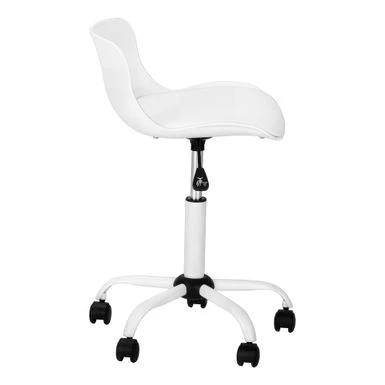 Office Chair/ Adjustable Height/ Swivel/ Ergonomic/ Computer Desk/ Work/ Juvenile/ Metal/ Pu Leather Look/ White/ Contemporary/ Modern 4 Office Chair/ Adjustable Height/ Swivel/ Ergonomic/ Computer Desk/ Work/ Juvenile/ Metal/ Pu Leather Look/ White/ Contemporary/ Modern - Image 4