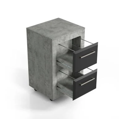 DH BASIC Urban Two-Drawer Mobile File Cabinet With Iron Bar Pulls By Denhour - Light Walnut 14 DH BASIC Urban Two-Drawer Mobile File Cabinet With Iron Bar Pulls By Denhour - Light Walnut - Image 14