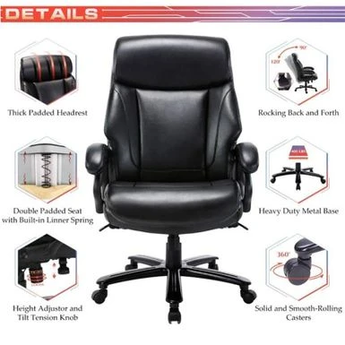 Moda 2181-B High Back Bonded Leather Office Executive Swivel Chair - Black 5 Moda 2181-B High Back Bonded Leather Office Executive Swivel Chair - Black - Image 5