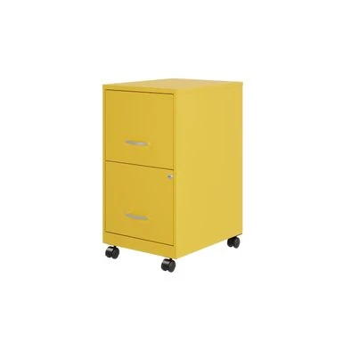 Space Solutions 18" 2 Drawer Mobile Smart Vertical File Cabinet, Teal - Yellow - Letter 14 Space Solutions 18" 2 Drawer Mobile Smart Vertical File Cabinet, Teal - Yellow - Letter - Image 14