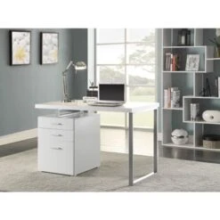 Coaster Furniture Brennan White 3-drawer Office Desk - White