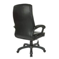 Executive Faux Leather High-Back Office Chair With Contrast Stitching - Black -Felloweis Store dfbe7b2d a293 46c5 a359 cb4cd0cb17fb