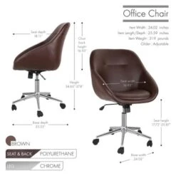 Porthos Home Hayes Swivel Office Chair, Chrome Base, PU Leather - Brown 30 Porthos Home Hayes Swivel Office Chair, Chrome Base, PU Leather - Brown -Felloweis Store dfc4b92d 0e90 4f52 b694 cdf72a29b997
