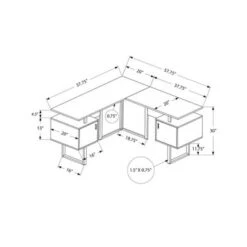 Computer Desk/ Home Office/ Corner/ Storage/ 58"L/ L Shape/ Work/ Laptop/ Metal/ Laminate/ White/ Grey/ Contemporary/ Modern -Felloweis Store e106c2ea bd17 4d8f 90f9 2c1191793629