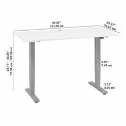 Cabot 60W Electric Height Adjustable Standing Desk By Bush Furniture - White/Cool Gray Metallic 12 Cabot 60W Electric Height Adjustable Standing Desk By Bush Furniture - White/Cool Gray Metallic -Felloweis Store e1a6f391 99ec 4d1e 84b2 2b6173dd5c5f