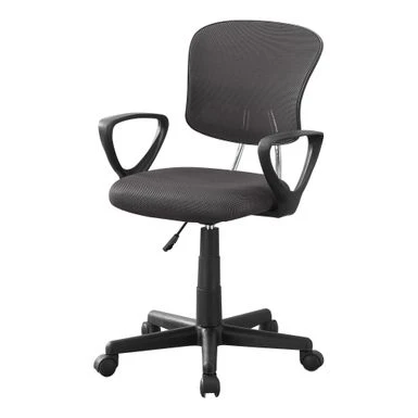 Office Chair/ Adjustable Height/ Swivel/ Ergonomic/ Armrests/ Computer Desk/ Work/ Juvenile/ Metal/ Mesh/ Grey/ Black/ Contemporary/ Modern 2 Office Chair/ Adjustable Height/ Swivel/ Ergonomic/ Armrests/ Computer Desk/ Work/ Juvenile/ Metal/ Mesh/ Grey/ Black/ Contemporary/ Modern - Image 2