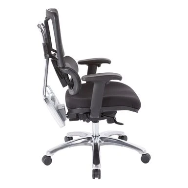 Vertical Black Mesh Back Managers Chair With Fabric Seat In Coal Black - Black 4 Vertical Black Mesh Back Managers Chair With Fabric Seat In Coal Black - Black - Image 4