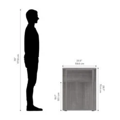 Bestar Solay 48W Small Table Desk With U-Shaped Metal Leg - Platinum Gray -Felloweis Store e4186234 975c 47e2 86a7 f5df01c5d4bb