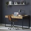 WYNDENHALL Brinkley Modern Industrial Writing Office Desk - Distressed Golden Wheat