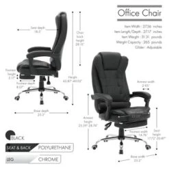 Porthos Home Jett Executive Office Chair, Reclining Backrest, Retractable Footrest - Brown 29 Porthos Home Jett Executive Office Chair, Reclining Backrest, Retractable Footrest - Brown -Felloweis Store e50ea703 76f9 4c62 8947 0db8e9252465