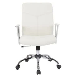 Faux Leather Office Chair With Chrome Base And Built-In Lumbar Support - White 31 Faux Leather Office Chair With Chrome Base And Built-In Lumbar Support - White -Felloweis Store e57fbd7f 5404 4573 930d 667cff0d9da4