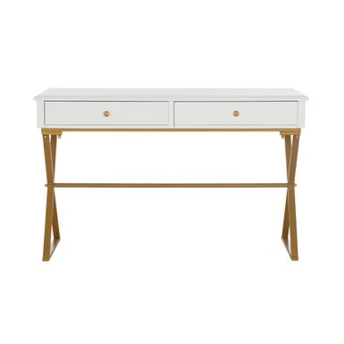 Aleta Campaignn Two Drawer Desk White 2 Aleta Campaignn Two Drawer Desk White - Image 2