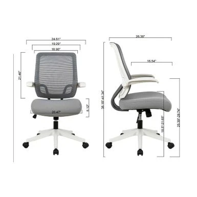 Mid-mesh Task Chair With Flip Up Arms And Tilt Function MAX 105 - Grey 9 Mid-mesh Task Chair With Flip Up Arms And Tilt Function MAX 105 - Grey - Image 9
