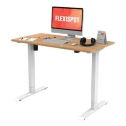 FLEXISPOT 48"x24" Home Office Electric Height Adjustable Standing Desk Sit Stand Desk Natural Bamboo Desk Top - Black -Felloweis Store e5daa9f3 f9e8 46c8 94bc d8b4f869f565