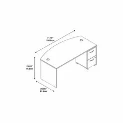 Series C 72W Bow Front Desk With Drawers By Bush Business Furniture - Mahogany -Felloweis Store e76f614a c241 4c42 a5c4 65b78311e399