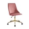 Porthos Home Rae Office Chair, Velvet Upholstery, Gold Chrome Legs - Pink
