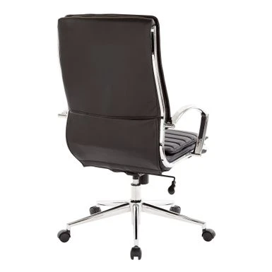 High Back Professional Managers Faux Leather Chair With Chrome Base And Removable Sleeves - Grey/Silver 19 High Back Professional Managers Faux Leather Chair With Chrome Base And Removable Sleeves - Grey/Silver - Image 19