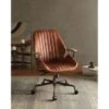 Metal & Leather Executive Office Chair, Cocoa Brown