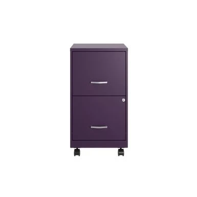 Space Solutions 18" 2 Drawer Mobile Smart Vertical File Cabinet, Teal - Purple - Letter 9 Space Solutions 18" 2 Drawer Mobile Smart Vertical File Cabinet, Teal - Purple - Letter - Image 9