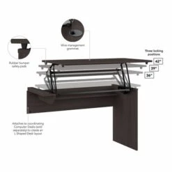 Cabot 3 Position Sit To Stand Desk Return By Bush Furniture - Heather Gray 26 Cabot 3 Position Sit To Stand Desk Return By Bush Furniture - Heather Gray -Felloweis Store eaaffa70 2f1f 4b19 ba2d bf5e83a21dc1