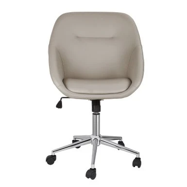 Porthos Home Hayes Swivel Office Chair, Chrome Base, PU Leather - Brown 15 Porthos Home Hayes Swivel Office Chair, Chrome Base, PU Leather - Brown - Image 15