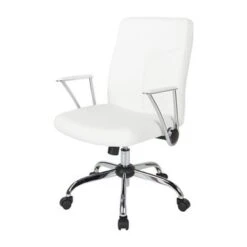 Faux Leather Office Chair With Chrome Base And Built-In Lumbar Support - White 29 Faux Leather Office Chair With Chrome Base And Built-In Lumbar Support - White -Felloweis Store ed12572c d573 4176 ad7e 2fd6ae355775