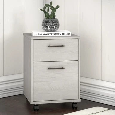 Key West 2 Drawer Mobile File Cabinet By Bush Furniture - Pure White Oak 11 Key West 2 Drawer Mobile File Cabinet By Bush Furniture - Pure White Oak - Image 11