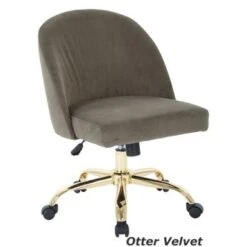 Layton Mid-Back Office Chair With Gold Base - Black Velvet -Felloweis Store edc84a80 09e6 490e b770 7668d3f597f5