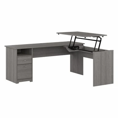 72W 3-position L-shaped Sit To Stand Desk By Bush Furniture - Modern Gray 12 72W 3-position L-shaped Sit To Stand Desk By Bush Furniture - Modern Gray - Image 12