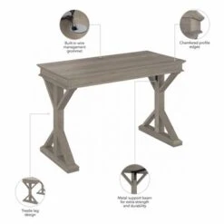 Homestead 48W Writing Desk By Bush Furniture - Driftwood Gray -Felloweis Store eedd39cf 5b2c 4373 8932 e6c2c70bafd3