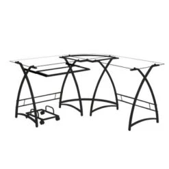 Computer Desk- L Shape With Keyboard Tray - Silver -Felloweis Store f04b2c99 507d 4db7 8cae 70d0773a9765