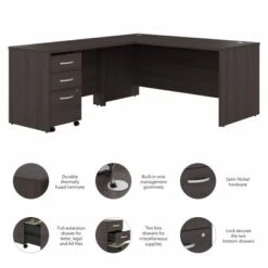 Studio C 66W L-Shaped Desk With Drawers By Bush Business Furniture - Storm Gray -Felloweis Store f1006a92 5237 46c2 a881 af2953bee30d