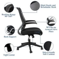 Mid-mesh Task Chair With Flip Up Arms And Tilt Function MAX 105 - Grey 25 Mid-mesh Task Chair With Flip Up Arms And Tilt Function MAX 105 - Grey -Felloweis Store f15e7f73 21ff 4cd6 ae4c 5b3b581963bd