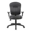 Boss Black Leather Task Chair W/ Adjustable Arms - Black
