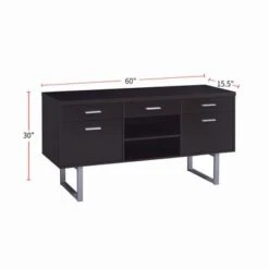 5-Drawer Desk With Adjustable Shelf In Cappuccino - Cappuccino 7 5-Drawer Desk With Adjustable Shelf In Cappuccino - Cappuccino -Felloweis Store f18b6e13 d404 4691 9ee3 3e25a067f89c