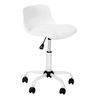Office Chair/ Adjustable Height/ Swivel/ Ergonomic/ Computer Desk/ Work/ Juvenile/ Metal/ Pu Leather Look/ White/ Contemporary/ Modern 2 Office Chair/ Adjustable Height/ Swivel/ Ergonomic/ Computer Desk/ Work/ Juvenile/ Metal/ Pu Leather Look/ White/ Contemporary/ Modern - Image 2