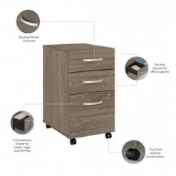 Hybrid 3 Drawer Mobile File Cabinet By Bush Business Furniture - White -Felloweis Store f2dc2fa4 2c4c 41d3 858a 30a325f76642