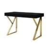 Silver Orchid Serra High Gloss Modern Desk - Black-Gold