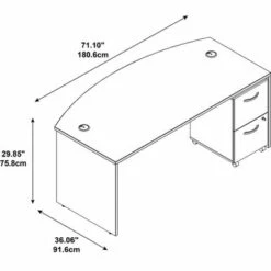 Series C 72W Bow Front Desk With Drawers By Bush Business Furniture - Mahogany -Felloweis Store f4fd6950 80fb 4ead 9c55 2ed7eaee8511