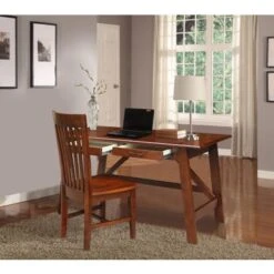 Serendipity Solid Wood Desk With 2 Drawers And Chair - Washed Gray Taupe -Felloweis Store f5bd5475 69fb 40a0 84ce 857761f295ed