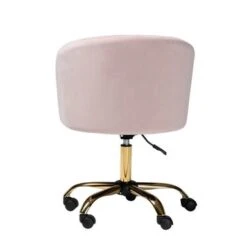Baxton Studio Ravenna Contemporary Glam And Luxe Velvet Fabric And Gold Metal Swivel Office Chair - Blush Pink, Gold -Felloweis Store f618c1a2 ed37 444c a55f 73175507b58a