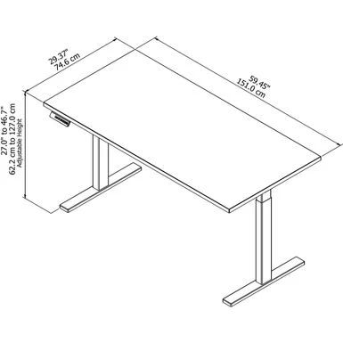 Move 60 Series 60W X 30D Height Adjustable Standing Desk - Platinum Gray/Black Powder Coat 6 Move 60 Series 60W X 30D Height Adjustable Standing Desk - Platinum Gray/Black Powder Coat - Image 6