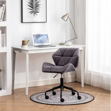 Roundhill Furniture Eldon Diamond Tufted Adjustable Swivel Office Chair - Grey 1 Roundhill Furniture Eldon Diamond Tufted Adjustable Swivel Office Chair - Grey