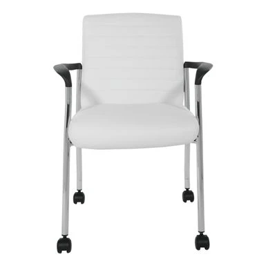 Guest Chair In Faux Leather With Carpet Casters - Black 20 Guest Chair In Faux Leather With Carpet Casters - Black - Image 20